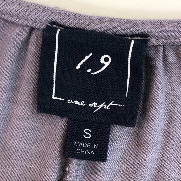 VTG 1.9 One Sept ruffled tank top 90s chiffon slub rayon dusty lavender purple S - Picture 7 of 10